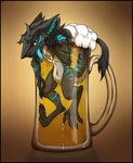  alcohol beer beverage chibi cub drunk fluffy glass male sergal silvergrin tongue tumbler young 