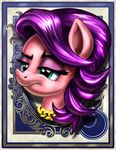  2016 blue_eyes equine female friendship_is_magic gold_(metal) harwick horse jewelry mammal my_little_pony necklace pony portrait solo spoiled_rich_(mlp) 
