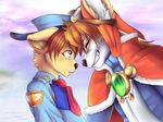  bounty_hunter canine caninu cherry_blossom cute deanou_(artist) dog male mammal plant police red_savarin smile solatorobo suggestive tail_concerto video_games waffle_ryebread 