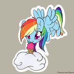  2016 alasou cloud cutie_mark dessert equine female feral food friendship_is_magic hair ice_cream licking long_hair mammal multicolored_hair multicolored_tail my_little_pony pegasus pink_eyes rainbow_dash_(mlp) rainbow_hair rainbow_tail simple_background solo tongue tongue_out wings 