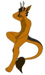  armpits black_nose brown_fur fur incubus looking_at_viewer orange_fur scales sitting_position toman_white 