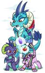  2016 daughter dragon equine female friendship_is_magic horn hybrid mammal mother mother_and_daughter my_little_pony parent princess_ember_(mlp) unicorn vavacung wings 