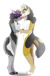  anthro canine collar duo female licking male male/female mammal nude simple_background smile standing terryburrs tongue tongue_out white_background 