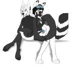  anthro canine duo eyewear fur goggles hair male mammal nude simple_background sitting tail_maw terryburrs tongue tongue_out white_background 