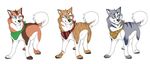  bandanna canine dog feral fur husky male mammal multiple_images simple_background smile solo terryburrs white_background 
