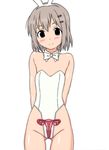  1girl blush breasts bunnysuit pussy shiraki_(the_perfect_world) small_breasts smile solo uterus white_hair x-ray yama_no_susume yukimura_aoi 