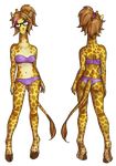  2016 anthro celine_louison clothed clothing female giraffe kittyjar mammal partially_clothed rear_view solo 
