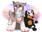  bandanna blush canine duo feline feral fur male mammal smile standing terryburrs 