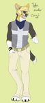  anthro canine clothed clothing corgi dog ear_piercing looking_at_viewer male mammal piercing smile solo standing terryburrs 