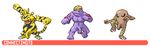  2016 abs armpits balls biceps big_teeth black_balls black_fur claws connectingto digital_media_(artwork) electabuzz fur hitmonlee humanoid_penis machoke male multicolored_fur muscular nintendo nipples nude open_mouth penis pixel_(artwork) pok&eacute;mon purple_skin simple_background standing stripes uncut video_games white_background yellow_fur 