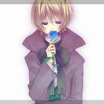  alois_trancy blonde_hair blood blue_eyes flower jacket jewelry kuroshitsuji ribbon short_hair 