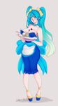  blue_hair blush cupcake law-zilla league_of_legends sona 