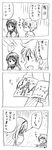  1girl akemi_homura check_translation comic greyscale hair_ribbon highres kaname_tatsuya kurage_modoki mahou_shoujo_madoka_magica monochrome ribbon sweatdrop translated translation_request 