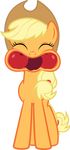  2012 alpha_channel apple applejack_(mlp) blonde_hair cowboy_hat earth_pony equine eyes_closed female feral food friendship_is_magic fruit fur hair hat horse mammal my_little_pony orange_fur pony simple_background smile solo thediscorded transparent_background 