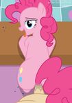  2016 blue_eyes cutie_mark duo earth_pony equine female feral friendship_is_magic fur hair hi_res horse inside looking_at_viewer looking_back male male/female mammal my_little_pony penetration penis pink_fur pink_hair pinkie_pie_(mlp) pony pussy_juice sex shutterflyeqd tongue tongue_out 