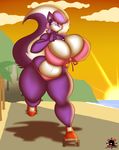  2016 absurd_res anthro big_breasts breasts cleavage clothed clothing female fifi_la_fume hi_res huge_breasts mammal skunk solo supersonicrulaa tiny_toon_adventures warner_brothers 