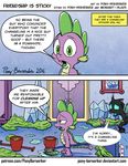  2016 anthro changeling comic detailed_background dragon duo english_text friendship_is_magic green_eyes inside male my_little_pony open_mouth pony-berserker spike_(mlp) teeth text thorax_(mlp) tongue 