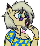 1990&#039;s 1990s 90&#039;s 90s 90sbdad anthro bad_dragon blue_eyes blush bracelet breasts clothed clothing cute digital_media_(artwork) ear_piercing equine eyewear female fur ginae hair horse invalid_tag jewelry mammal mary_the_anthro_mare mood_ring necklace open_mouth piercing pointy_ears ring shirt smile snap_bracelet solo teeth translucent 