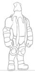  2016 5_fingers anthro big_muscles black_and_white calamari cephalopod clothed clothing cute digital_drawing_(artwork) digital_media_(artwork) elbow_pads floor footwear full-length_portrait giant_squid greyscale hair humanoid_hands knee_pads line_art long_hair manly marine monochrome muscular no_iris noseless pants plain_white portrait pose scalie shirt shoes sketch solo speedo squid standing swimsuit tentacle_hair tentacles toony wrestler 