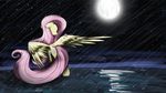  absurd_res cutie_mark equine faceless feathered_wings feathers female feral flamevulture17 fluttershy_(mlp) friendship_is_magic fur hair hi_res hooves long_hair mammal moon my_little_pony pegasus pink_hair raining spread_wings standing water wet wings yellow_feathers yellow_fur 