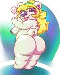  &lt;3 anthro bear blonde_hair breasts butt female hair inflat-o-rivus mammal nude open_mouth polar polar_bear shira short_stack solo 