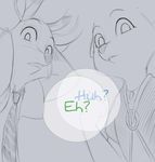  anthro black_and_white canine clothed clothing comic dialogue disney english_text female fox fur line_art male mammal monochrome nick_wilde skye_(zootopia) text unknown_artist zootopia 