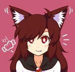  animal_ear_fluff animal_ears blush boned_meat brooch brown_hair closed_mouth fang food imaizumi_kagerou jewelry long_hair looking_at_viewer meat portrait red_eyes smile solo touhou wolf_ears wool_(miwol) 