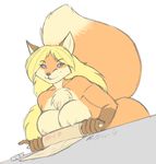  anthro big_breasts breasts canine female fox looking_at_viewer mammal nude rolling_pin smile solo starfighter woadedfox 