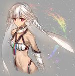  altera_(fate) chocoan detached_sleeves fate/grand_order fate_(series) looking_at_viewer navel red_eyes short_hair solo tattoo veil white_hair 