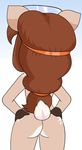 alfa995 animated anthro brown_hair butt cervine deer doe_(alfa995) eyewear female goggles hair hands_on_hips mammal nude rear_view shaking_butt simple_background solo white_background 