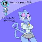  anthro blue_fur breasts cartoon_network cat cleavage clothed clothing feline female fur looking_back mammal mature_female mother nicole_watterson panties parent solo the_amazing_world_of_gumball underwear 