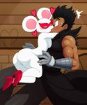  &lt;3 anthro black_hair blush breasts butt clothing dark_skin eyes_closed footwear fur hair high_heels interspecies kissing male mammal mario_bros mask mouse ms_mowz muscular nintendo nude paper_mario rodent shaking sssonic2 surprise sweat sweatdrop trembling video_games white_fur 