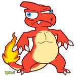  2016 charmeleon claws derp_eyes fangs feral muscular nightlinez nintendo pok&eacute;mon scalie solo video_games 