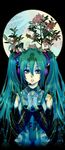  bad_id bad_pixiv_id detached_sleeves flower green_eyes green_hair hands_clasped hatsune_miku headset long_hair necktie own_hands_together raminoa solo twintails very_long_hair vocaloid 