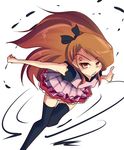  anger_vein angry bad_id bad_pixiv_id dress hair_ribbon highres idolmaster idolmaster_(classic) idolmaster_2 long_hair minase_iori natsu_(anta_tte_hitoha) ribbon solo thighhighs veins 