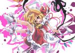  bad_id bad_pixiv_id blonde_hair dain fang flandre_scarlet hat ponytail red_eyes short_hair side_ponytail socks solo touhou wings 