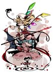  bat_wings blood flandre_scarlet hounori laevatein multiple_girls remilia_scarlet siblings sisters spear_the_gungnir touhou vampire wings 