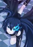  absurdres bad_id bad_pixiv_id black_rock_shooter black_rock_shooter_(character) blue_eyes blue_hair boots burning_eye ginji74 highres long_hair shorts solo twintails 