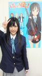  akb48 akiyama_mio cosplay guitar idol instrument k-on! photo poster_(object) ribbon skirt solo v watanabe_mayu 