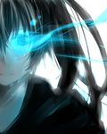  aheruk bad_id bad_pixiv_id black_hair black_rock_shooter black_rock_shooter_(character) blue_eyes blue_fire coat fire long_hair solo twintails 