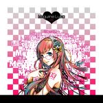 aqua_eyes bad_id bad_pixiv_id bespectacled bracelet feathers glasses hair_ornament hairband jewelry long_hair megurine_luka nakbe pink_hair ring smile solo vocaloid 