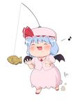  bad_id bad_pixiv_id bat_wings blue_hair drooling food hat kyokutou_hentai_samurai musical_note remilia_scarlet short_hair solo taiyaki touhou wagashi wings yukkuri_shiteitte_ne 