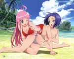  beach bikini lala_satalin_deviluke sairenji_haruna swimsuit to_love_ru undressing 