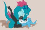  2016 allosaur allosaurus anal anal_penetration anthro black_penis black_scales blue_scales claws cum cum_on_chest cum_on_penis cum_on_stomach cum_while_penetrated digimon digital_media_(artwork) dinosaur duo eyes_closed kissing kneeling legs_up lying male male/male metalstorm missionary_position multicolored_scales naoma-hiru nude on_back open_mouth penetration penis raidramon raidy saliva saliva_string scales scalie sex simple_background tan_background theropod toe_claws tongue tongue_out white_scales 