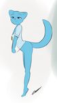  anthro bedroom_eyes blue_fur bottomless butt cartoon_network cat clothed clothing feline female fur half-closed_eyes kamperkiller mammal mature_female mother nicole_watterson parent seductive shirt_pull solo the_amazing_world_of_gumball tippy_toes 