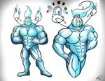  ! 2016 4_fingers abs ambiguous_gender animate_inanimate anthro anthrofied biceps big_biceps blue_eyes blue_fire chandelure colored cute digital_drawing_(artwork) digital_media_(artwork) duo eyebrows fist front_view grey_background huge_muscles larger_anthro larger_male light looking_at_viewer magnemite male manly metal muscular muscular_male naturally_censored nintendo noseless pecs pok&eacute;mon pok&eacute;morph pose quads roboticbionic serratus shaded sheen_(roboticbionic) shiny_body signature simple_background size_difference solo_focus standing thick_neck toony video_games white_background yellow_eyes 