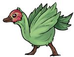  avian beak bird feral flora_fauna goose gooseberry humor maim plant pun side_view standing wings 