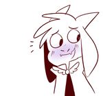  asgore_dreemurr blush caprine clothing cute goat horn laugh long_ears mammal mudkipful robe simple_background snout undertale video_games young 