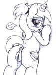  &lt;3 an-tonio anus blush butt clitoris cutie_mark equine fan_character female feral hair half-closed_eyes horn looking_back mammal my_little_pony open_mouth pussy pussy_juice silver_draw simple_background sketch solo tongue tongue_out unicorn white_background 