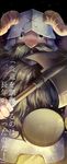  absurdres armor axe beard dungeon_meshi facial_hair helmet highres horned_helmet male_focus mebaru mustache senshi_(dungeon_meshi) solo translated weapon 